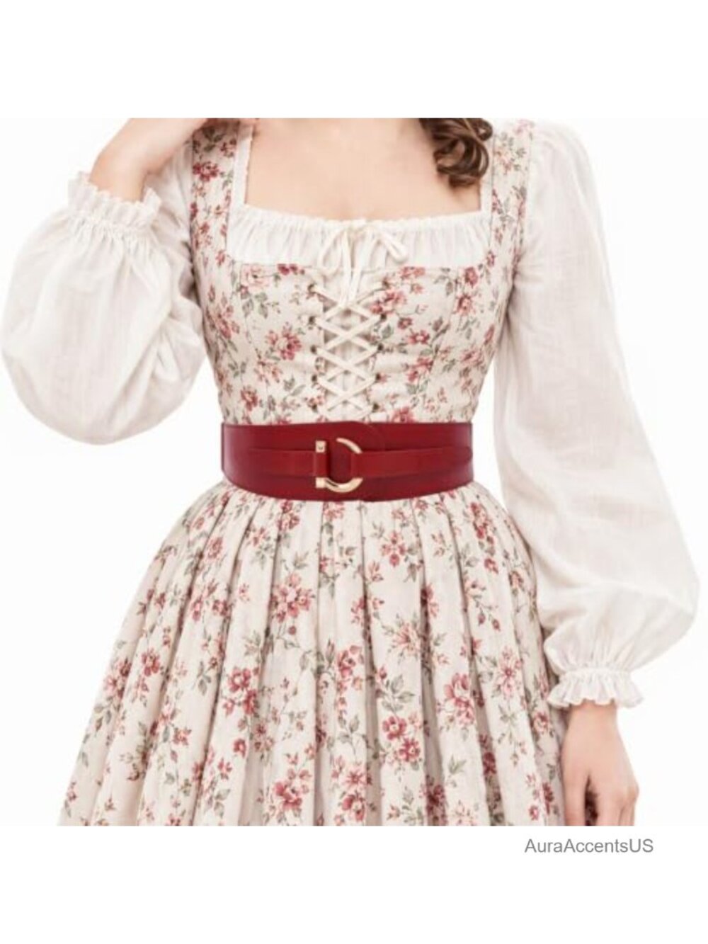 Women Faux Leather Elastic Waistband Vintage Hook Belt Adjustable Stretchy
